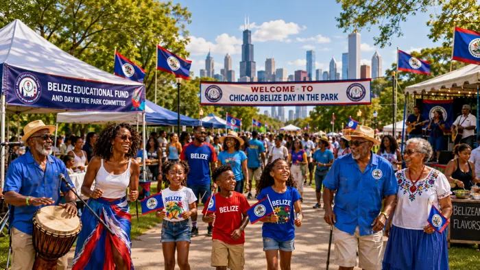 Families and community at Belize Day in the Park